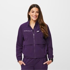 Figs Sydney Double Utility Scrub Jacket - Purple Jam, S